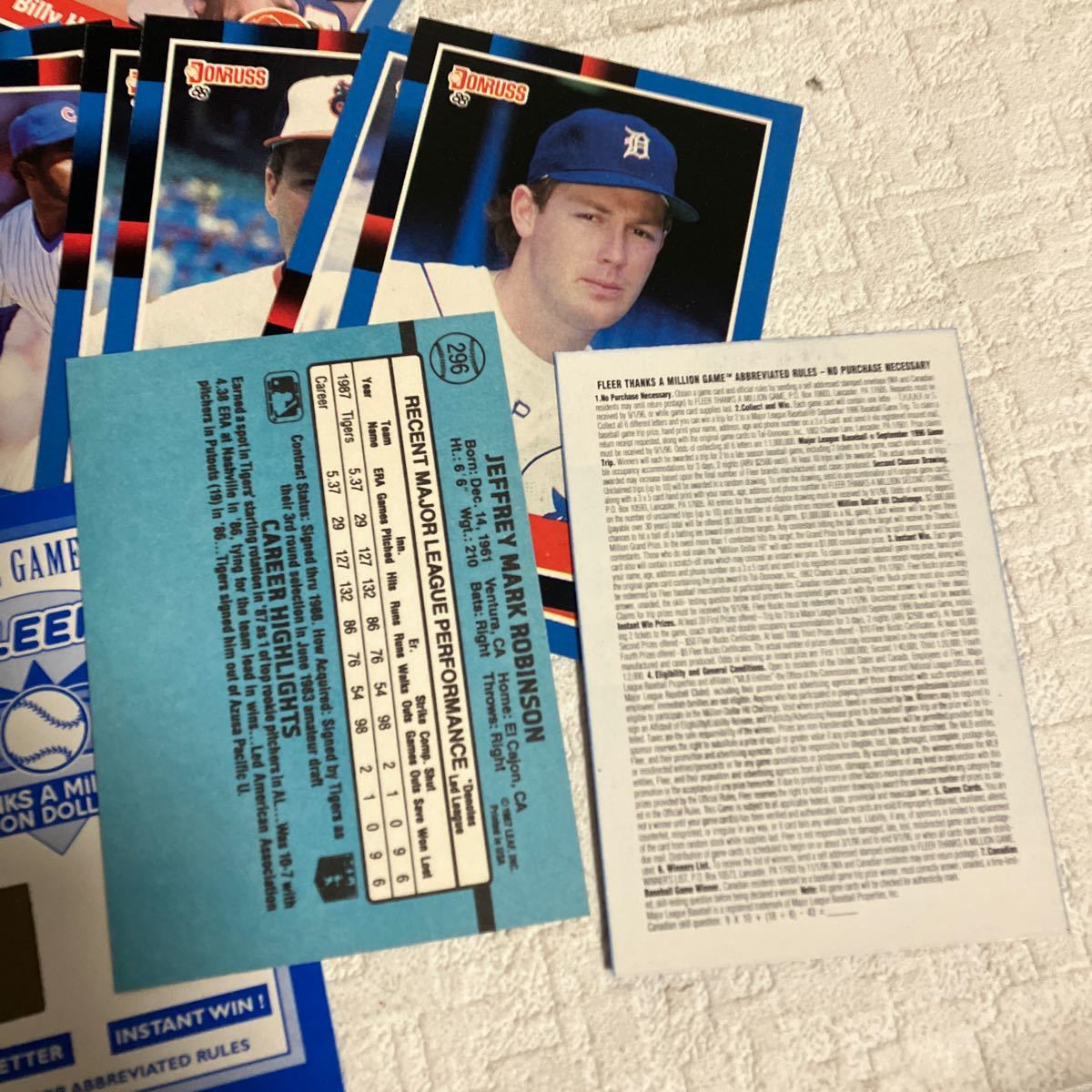 e163⑥ 1988 DONRUSS トレカ ベースボールカード まとめて 大量 野球 選手 MLB 当時物 レア 希少 メジャーリーグ FLEER スクラッチカード_画像3