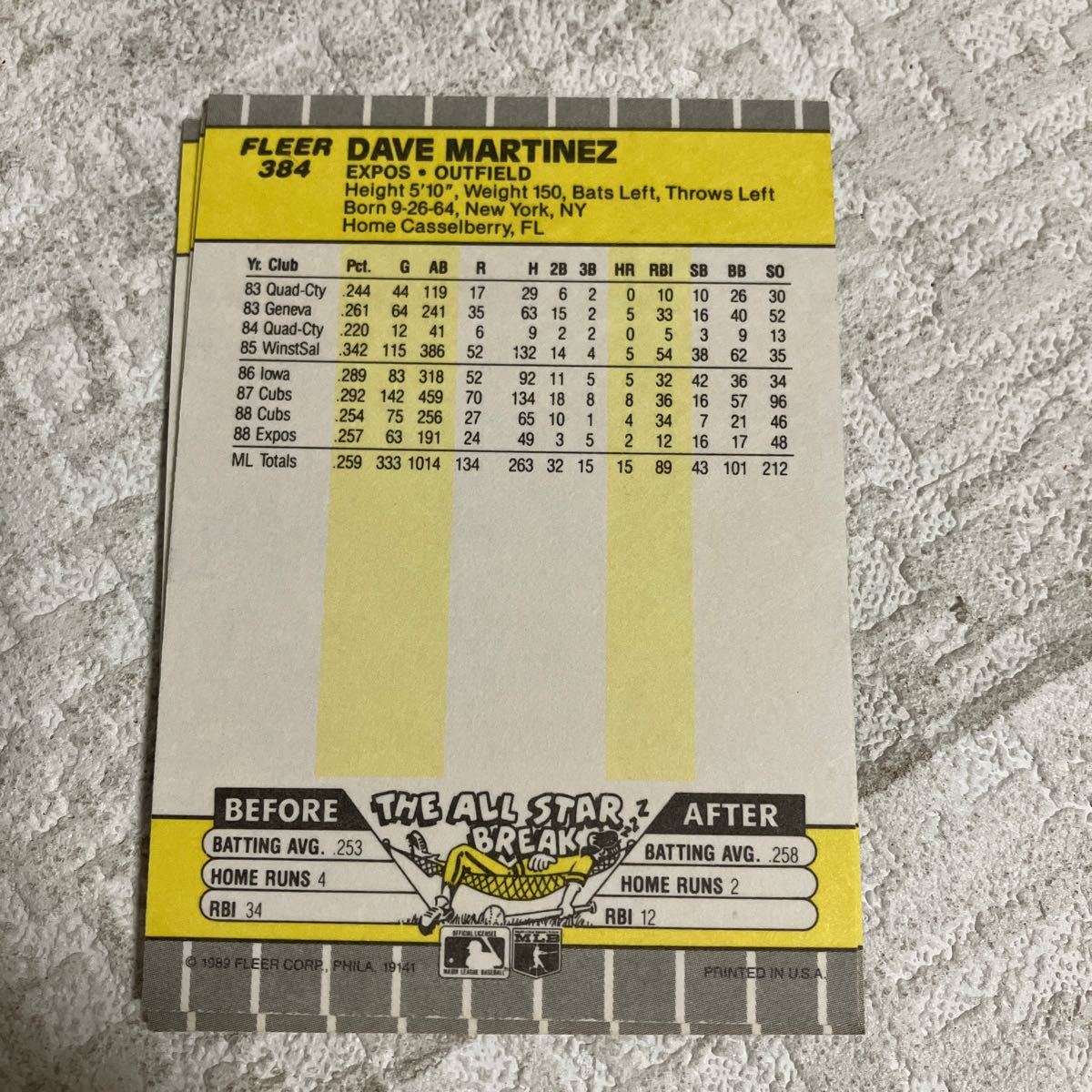 e163/15 FLEER 1989 トレカ ベースボールカード まとめて 大量 野球 選手 MLB 当時物 レア 希少 メジャーリーグ トレーディングカード_画像5