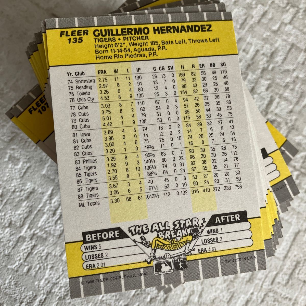 e163/17 FLEER 1989 トレカ ベースボールカード まとめて 大量 野球 選手 MLB 当時物 レア 希少 メジャーリーグ トレーディングカード_画像5