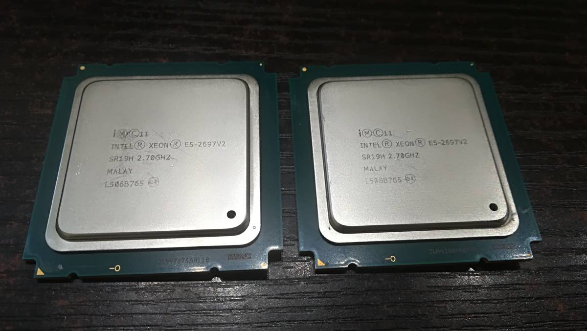 【動作品♪】Intel Xeon E5-2697 v2 SR19H 2.70GHz LGA2011 12コア/仮想24コア CPU 2個セット_画像1