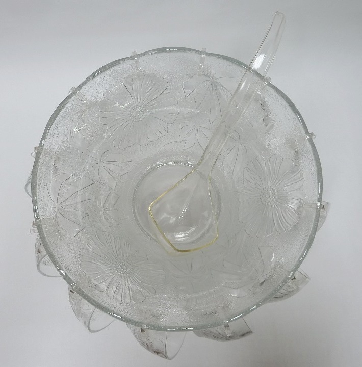 (☆BM)昭和レトロ ENTERTAINMENT STUDIO/ガラス フルーツポンチ 冷製スープ 特大 ボウル カップ デザート ビュッフェ _画像4