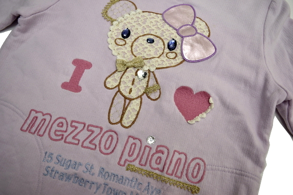 S5827★mezzo Piano For Candy Girls メゾピアノ キャンディーガールズ★クマさん刺繍 長袖トレーナー Ｓ-140_画像3