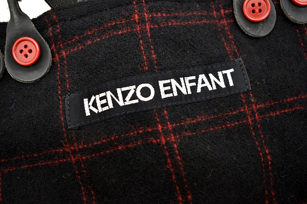 Y-7027* бесплатная доставка * новый товар *KENZO ENFANT Kenzo * ребенок Kids мужчина женщина сделано в Японии шерсть проверка комбинезон комбинезон 130cm