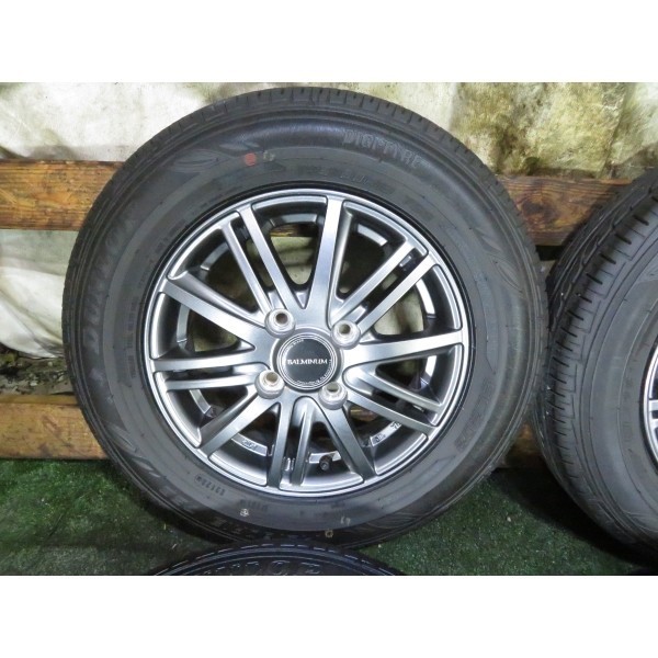 2023年製 9～9.5分山 ダンロップ EC202L 145/80R13/BALMINUM BR10 4.00B 4H 100 +45 Φ73/4本 F_105の画像4