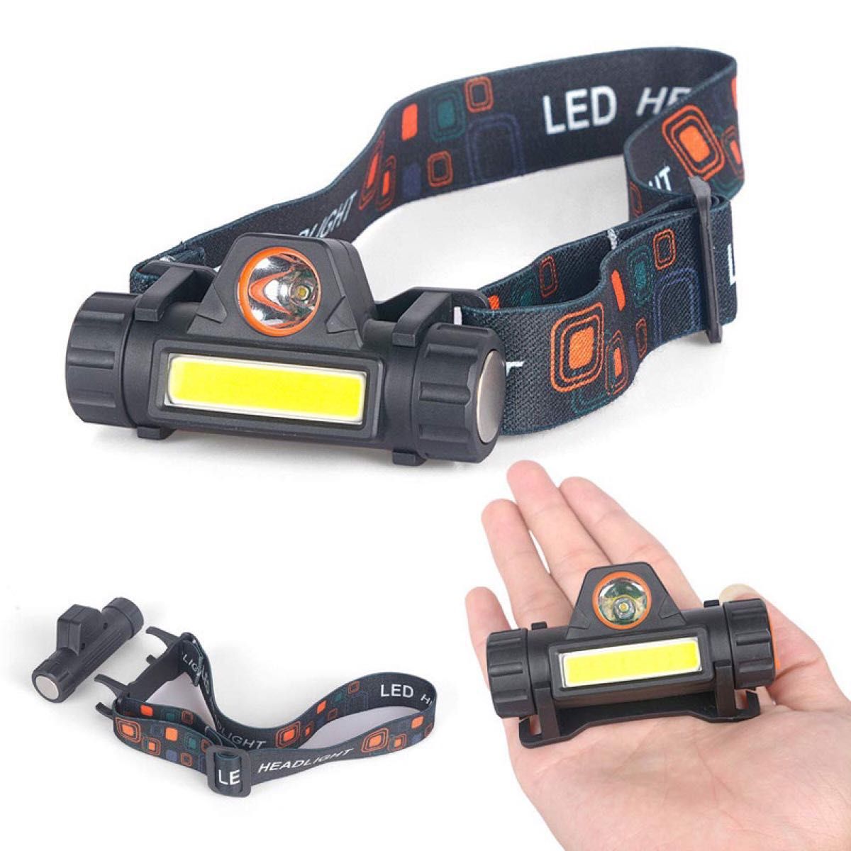 LEDヘッドライトランプ USB充電式　屋外キャンプ サイクリング　登山 夜釣り アウトドア 防災