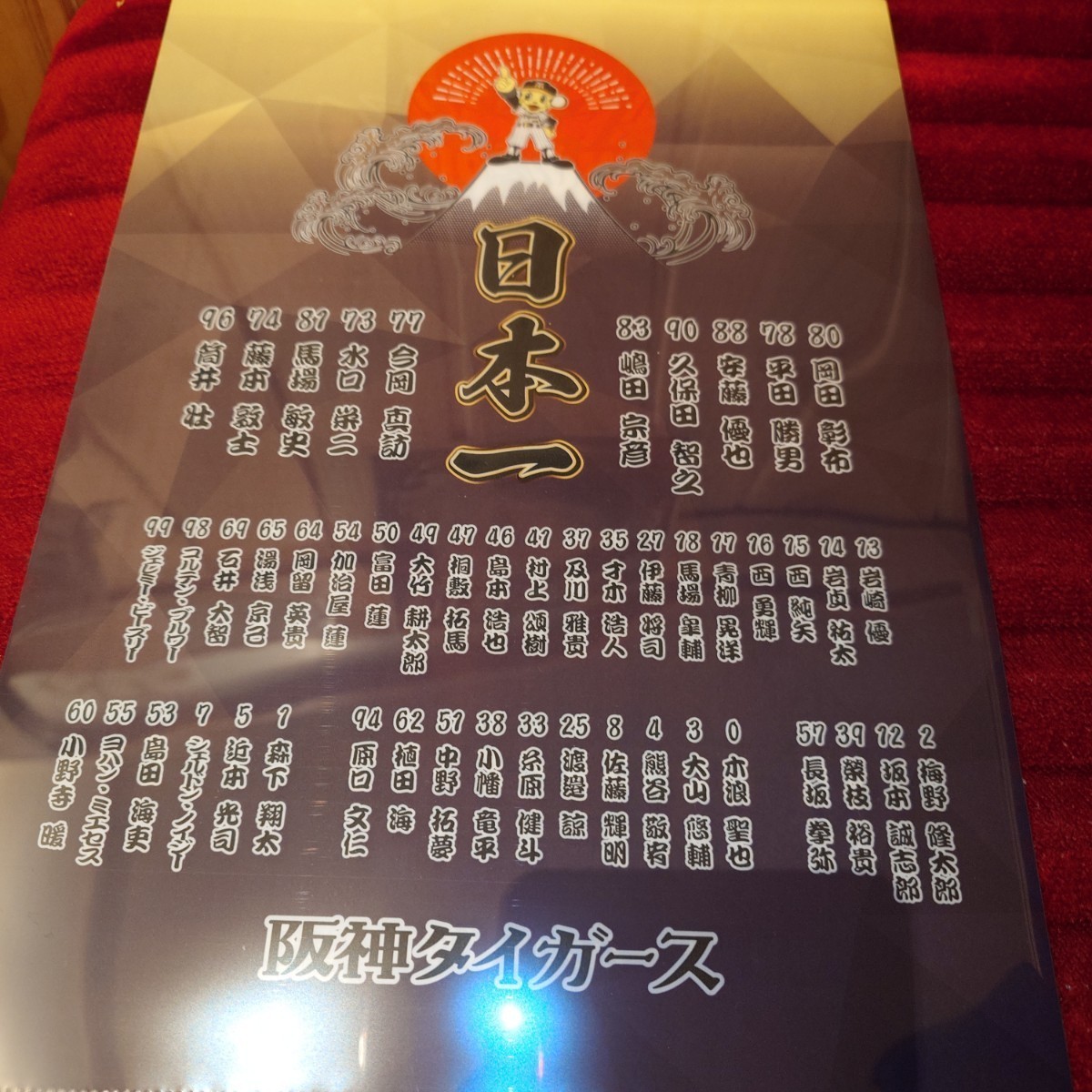 阪神タイガース　2023　日本一優勝記念　クリアファイル　胴上げverデザイン_画像1