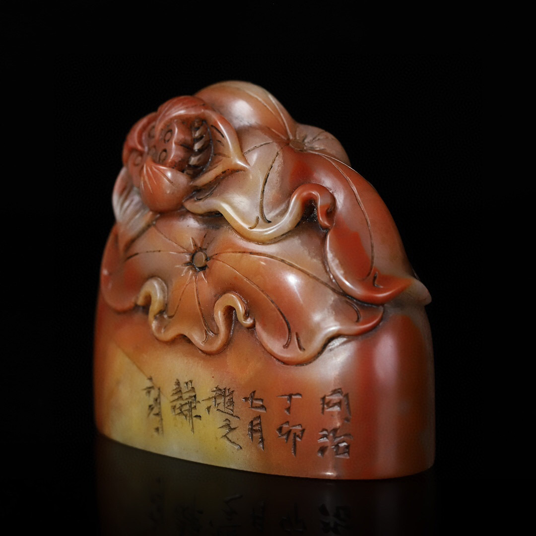 清・古寿山石・芙蓉石彫・一品清廉印章・箱付』極細工 置物古賞 清・古寿山石・芙蓉石彫・一品清廉印章・箱付』極細工 置物古賞