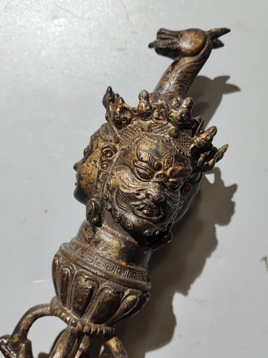 清・仏教古美術・古銅彫・泥金・降魔杵』極細工 置物 古賞物 清・仏教古美術・古銅彫・泥金・降魔杵』極細工 置物 古賞物