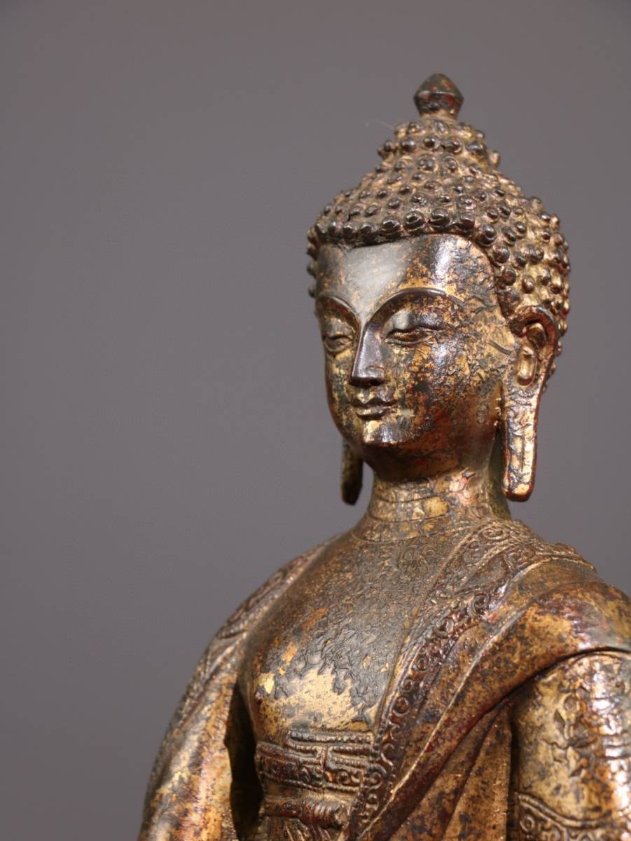 蔵友館蔵品・銅製・寶石嵌・描金・彩繪・現巴仏】・希少珍品 蔵友館蔵品・銅製・寶石嵌・描金・彩繪・現巴仏】・希少珍品