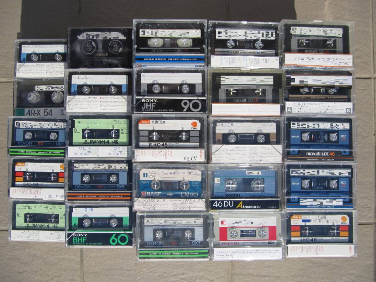 古い　カセットテープ　録音済み　使用済み　大量まとめて　200本以上　TDK maxell SONY DNON FUJI　KONICAなど　ジャンク_画像5