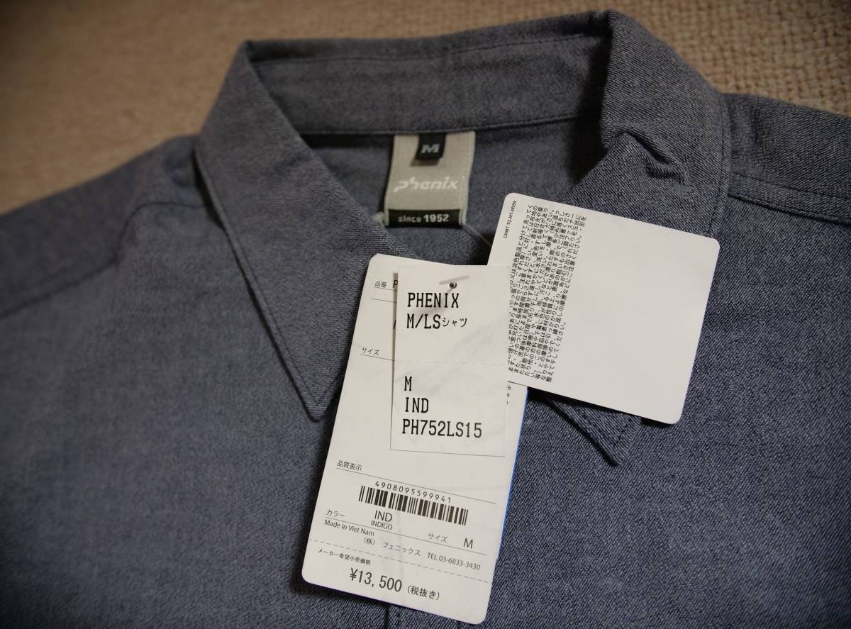 フェニックス シャツ Nomado shirts PH752LS15 サイズM　インディゴ　新品未使用_画像3