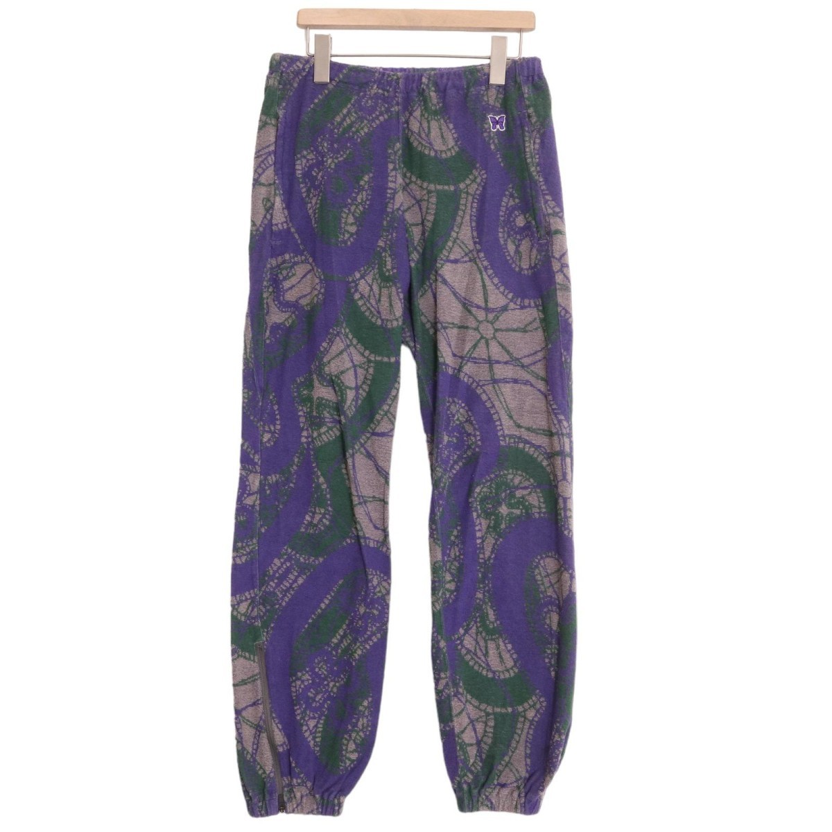 Needles / ZIPPED SWEAT PANT - PAPILLON PILE JQ. ニードルズ パピヨン柄 ジップド スウェット パンツ イージーパンツ 表記サイズXS_画像1