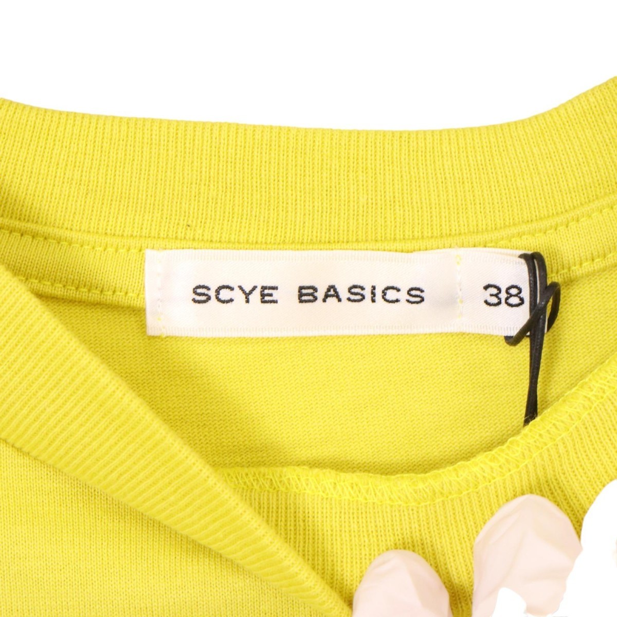 未使用品 SCYE BASICS サイベーシックス ワンポイント クルーネック Tシャツ 半袖 カットソー 5222-21445 レディース 表記サイズ38_画像6