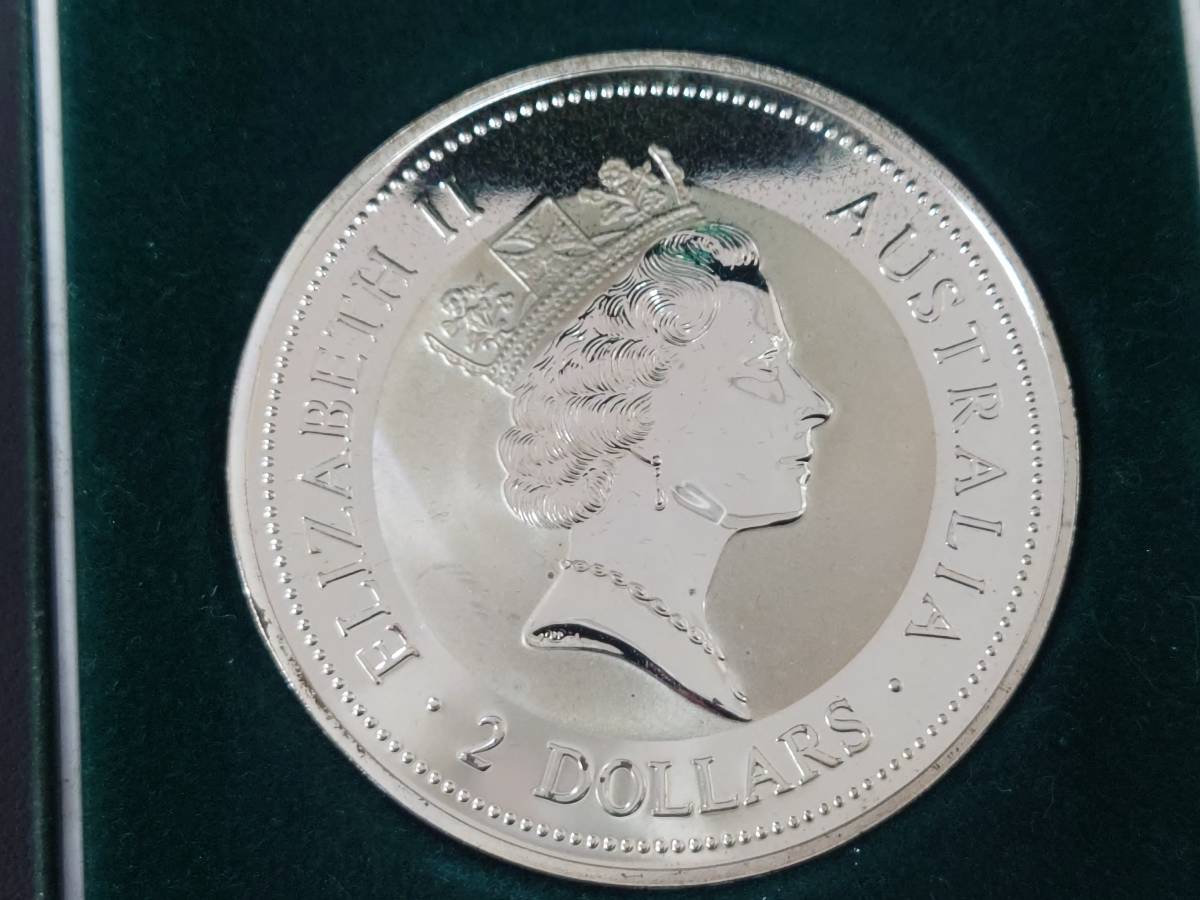 57925 オーストラリア 2ドル銀貨 銀貨 シルバー 2OZ シルバー999 1996年 Australia KOOKABURRA 約62.9ｇ _画像2