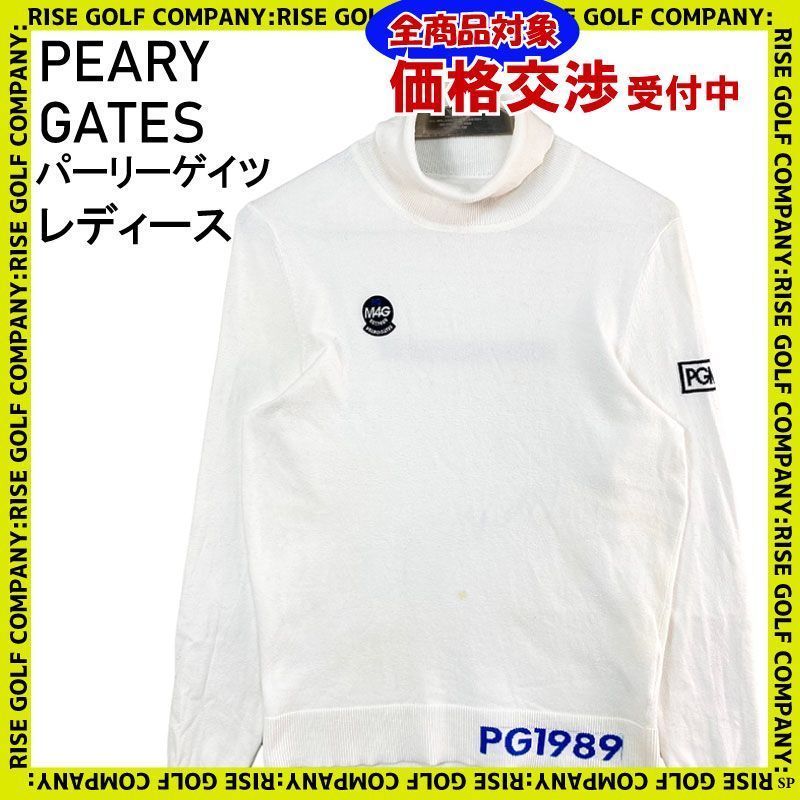 PEARLY GATES パーリーゲイツ 長袖 タートルネックニット 0 ホワイト