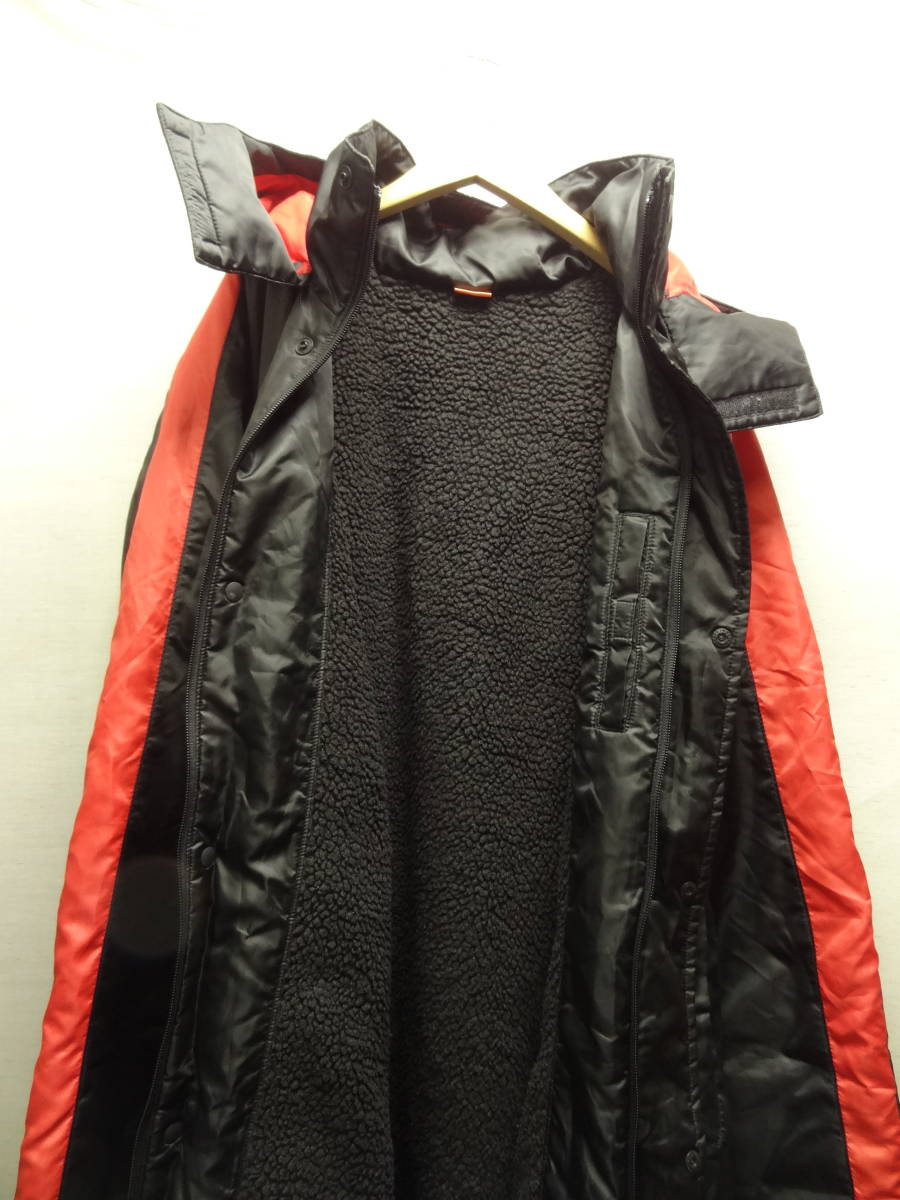  nationwide free shipping Puma PUMA men's black color shoulder red line soccer etc. sport removal and re-installation possibility Parker attaching reverse side boa cotton inside long bench coat O(XL) size 