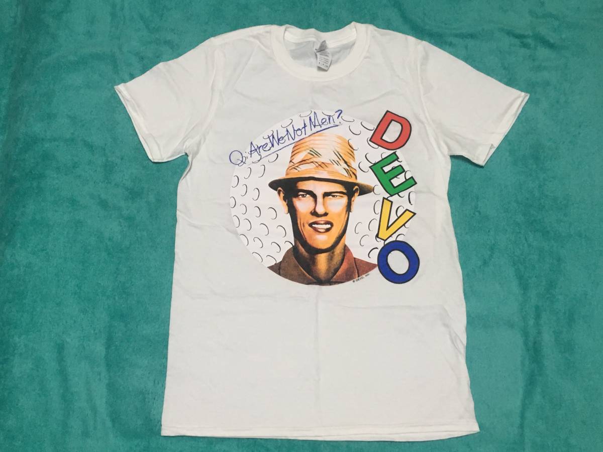 DEVO ディーヴォ Tシャツ S 白 ロックT バンドT Are We Not Men? Talking Heads Kraftwork_画像1