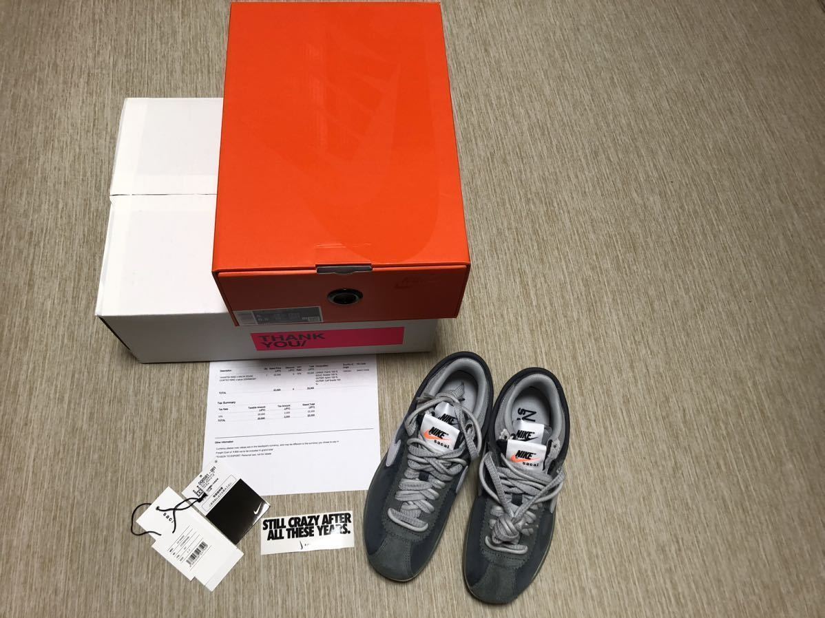 【MENS 23.5cm US 5 WMNS 23.5cm US 6.5】sacai x NIKE ZOOM CORTEZ SP IRON GREY DQ0581 001サカイ ナイキ コルテッツ 新品 未使用_画像3