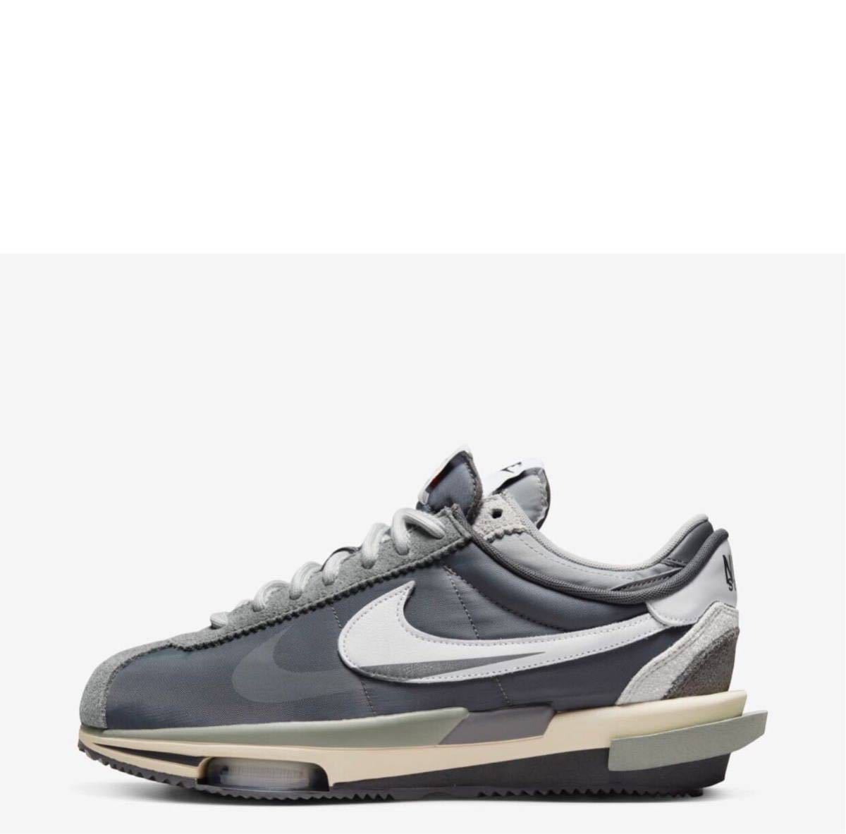 【MENS 23.5cm US 5 WMNS 23.5cm US 6.5】sacai x NIKE ZOOM CORTEZ SP IRON GREY DQ0581 001サカイ ナイキ コルテッツ 新品 未使用_画像2