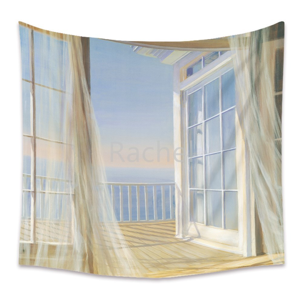  tapestry B86 window curtain sea .. wall art decoration picture manner background cloth .. pattern change 