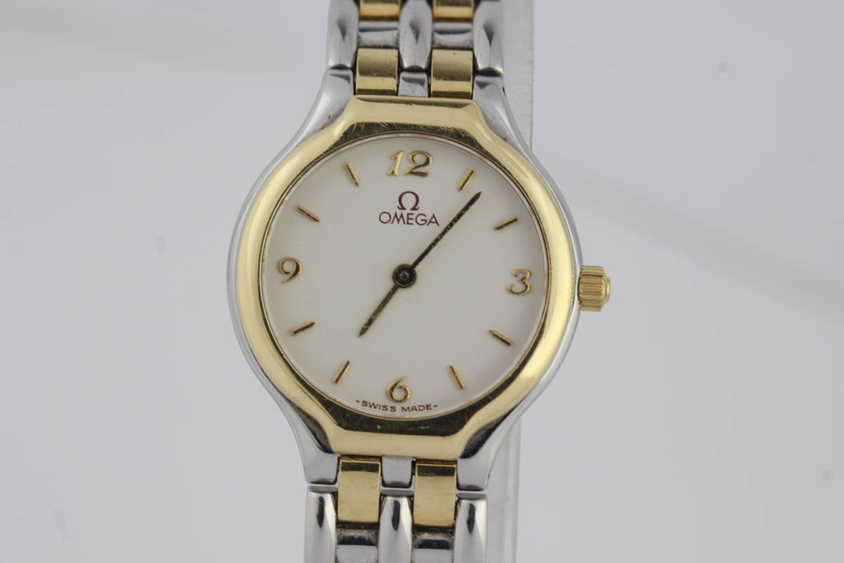 OMEGA オメガ シンボル レディース腕時計 SS/750YG 長いブレスの画像1