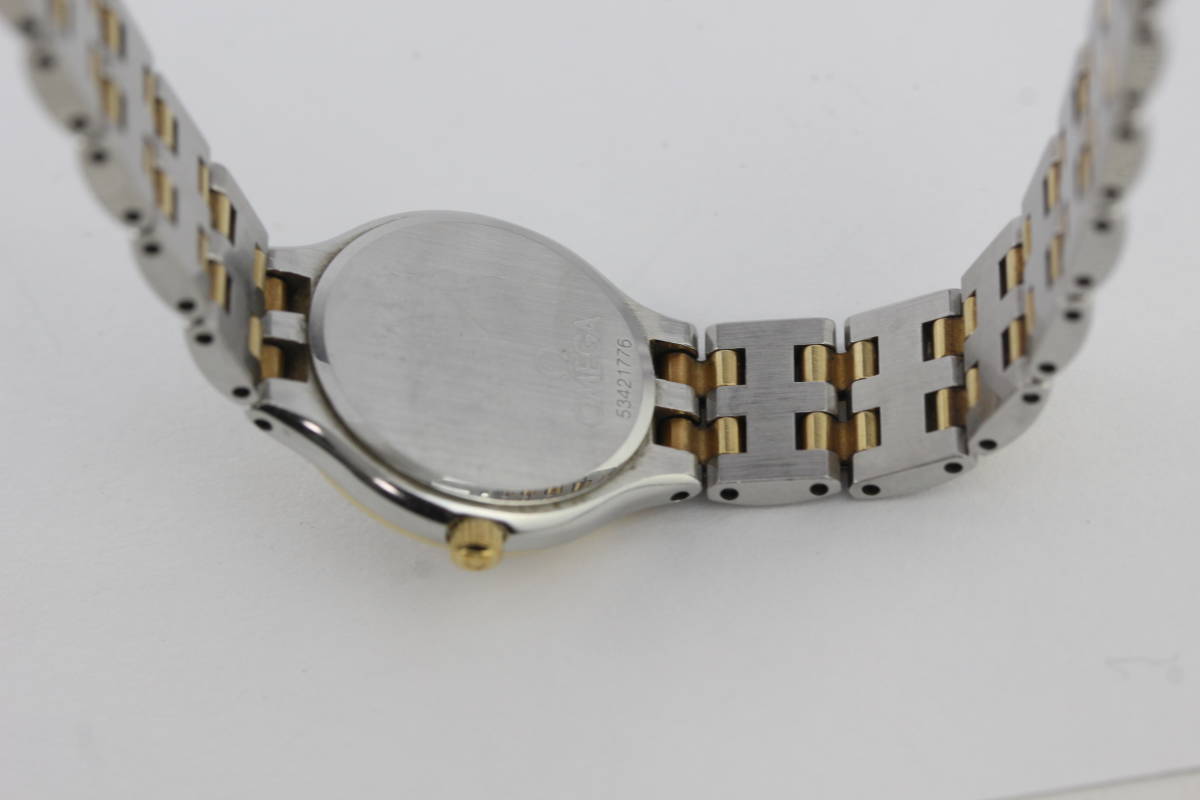 OMEGA オメガ シンボル レディース腕時計 SS/750YG 長いブレスの画像6