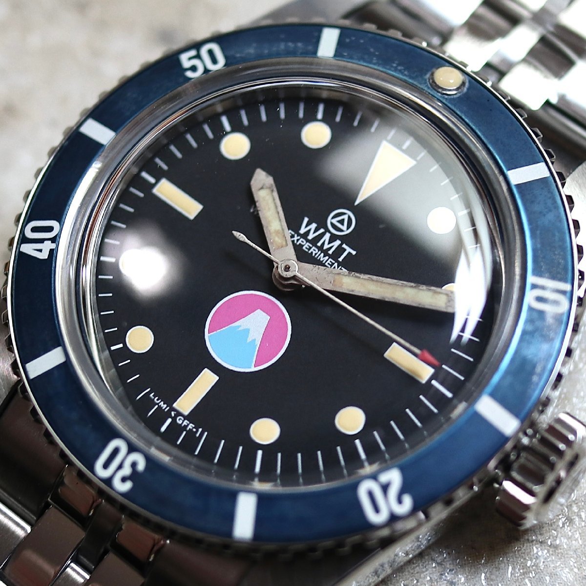 【WMT WATCH】 MT.Fuji / Navy Diver Aged / 5Links Bracelet 02 / 腕時計 メンズ おしゃれ ブランド 人気 30代 40代 50代_画像4