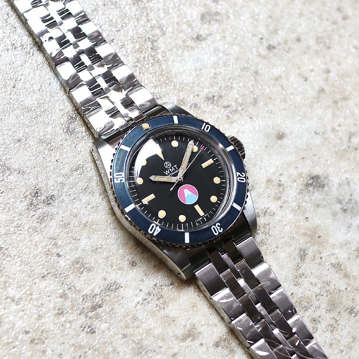 【WMT WATCH】 MT.Fuji / Navy Diver Aged / 5Links Bracelet 02 / 腕時計 メンズ おしゃれ ブランド 人気 30代 40代 50代_画像3