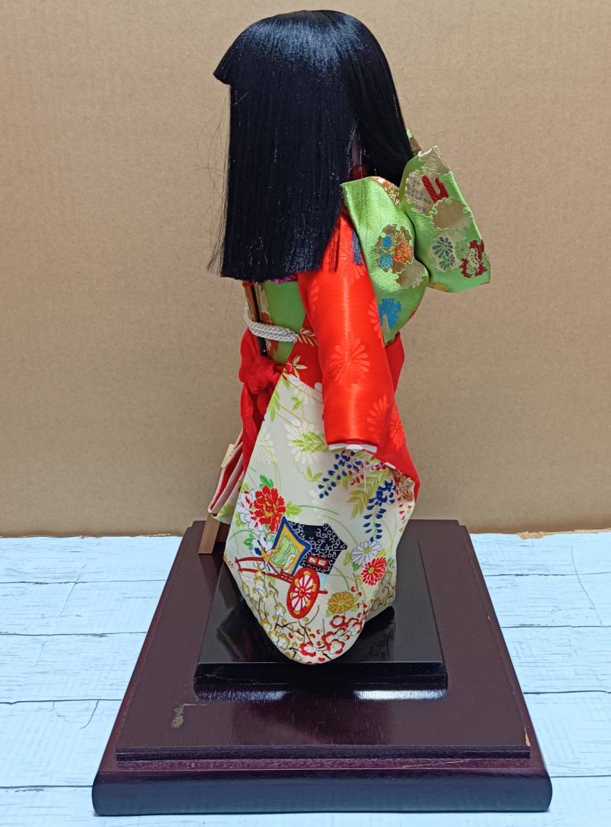 NN0808　０５４　中古　美品　本頭　京甫作　日本人形　市松人形　女の子　４０cm　ケース入　節句　和人形　着物　アンティーク　人形_画像5