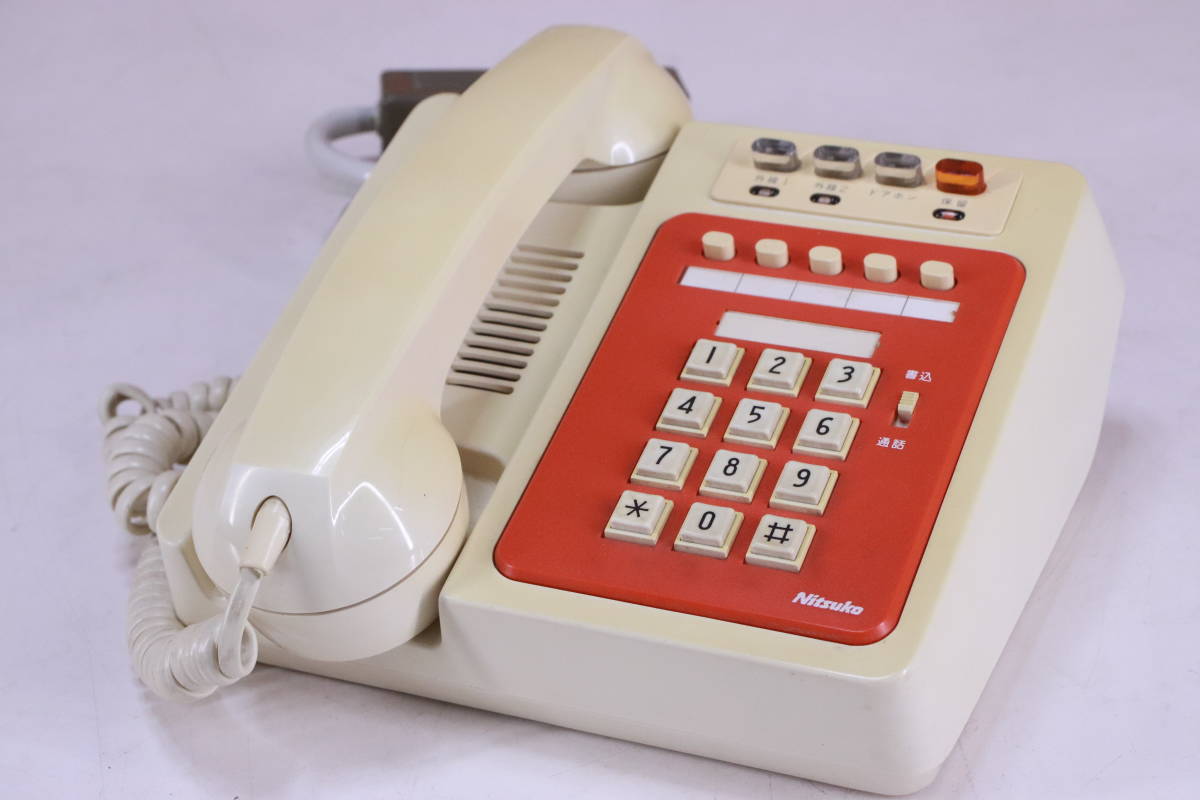 レトロ! 電話機 グループホン 6GS-206 GT-25電話機 日本通信工業 1982年製 Nitsuko 日焼け変色あり 中古現状品■(F8388)の画像3
