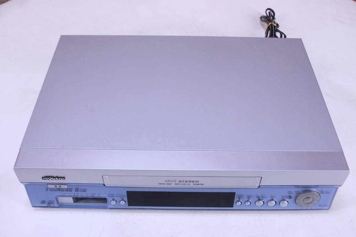 ビデオデッキ ビクター ビデオカセットレコーダー HR-G11 リモコン付き 2001年製 Hi-Fi STEREO 中古現状品■(F8547)の画像4