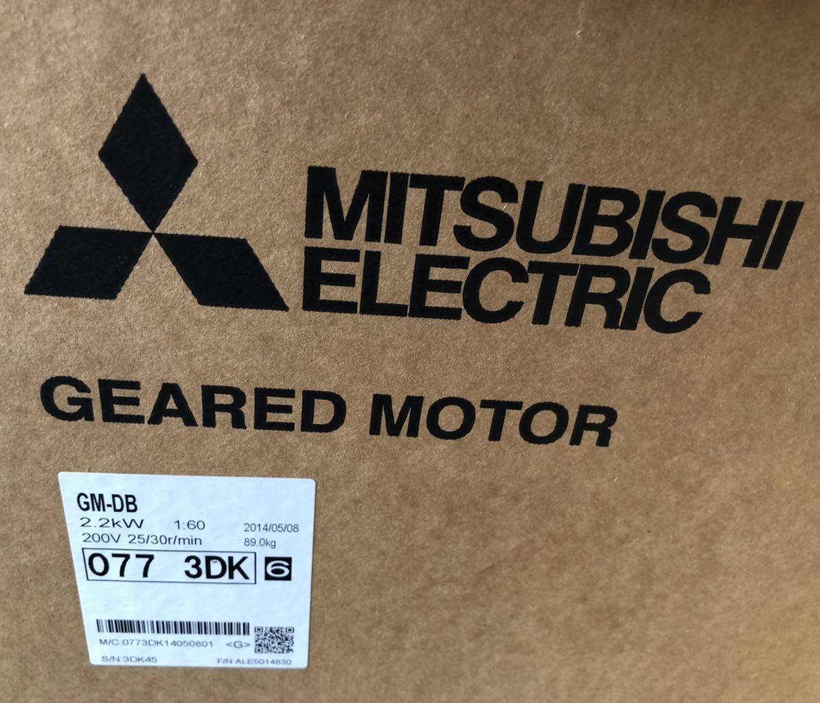 未使用品　MITSUBISHI GEARED モーター　GM-DB 2.2 KW 4P 3PHASE 1:60_画像5