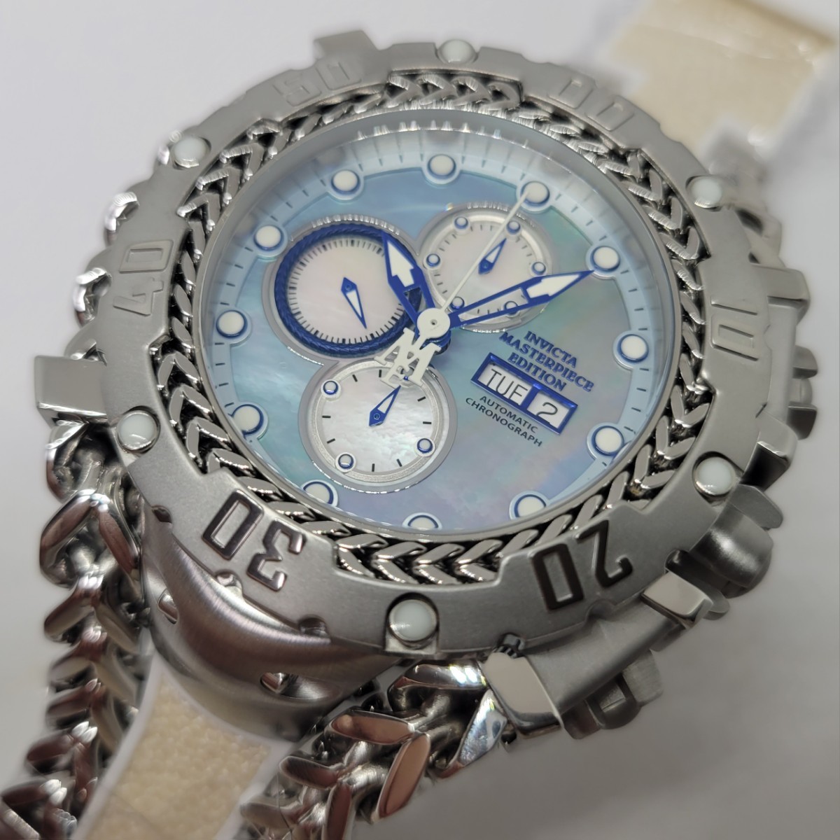 * ultra rare worldwide limitation 200ps.@*Invicta in creel ta44569 58.3mm gladiator master-piece auto Chrono white ga Roo car strap 