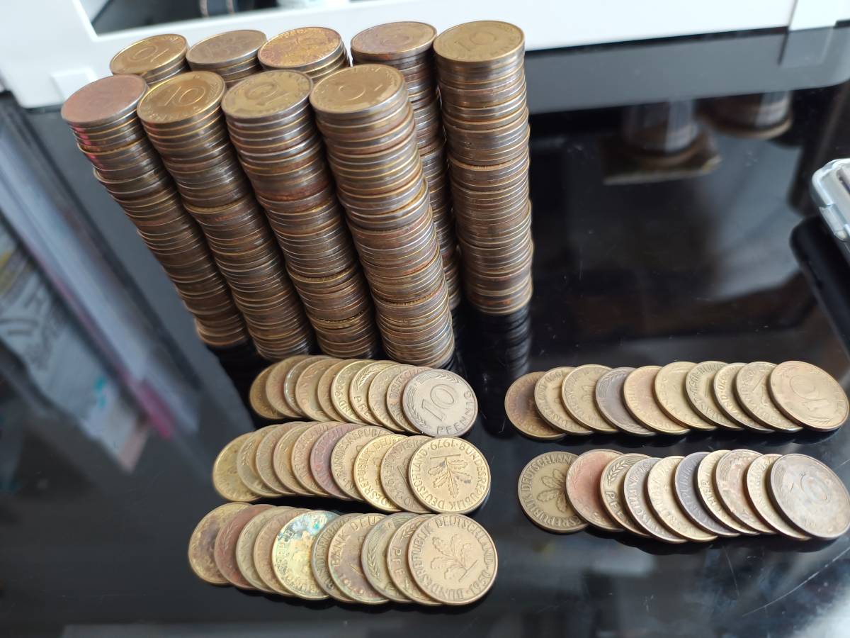 ドイツ　10ペニッヒ硬貨　ペニヒ　大量500枚　50マルク　ユーロへの交換可能_画像4