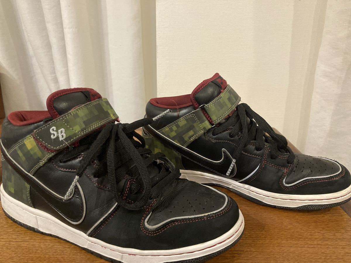 美中古　2008 NIKE DUNK MID ELITE SB 箱替紐付属　27cm US9 NITRAID 竜人　BLACK ブラック　ナイキ　ダンク　スケート_画像6