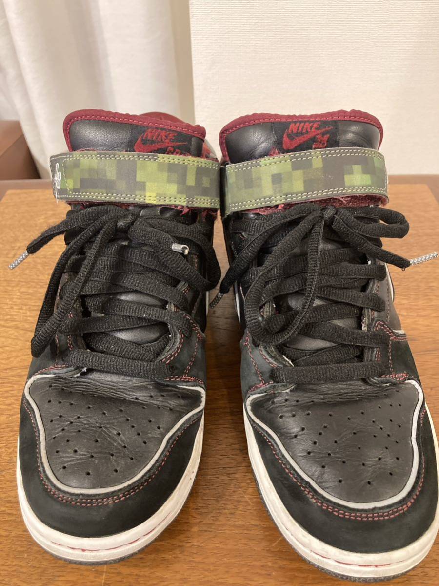 美中古　2008 NIKE DUNK MID ELITE SB 箱替紐付属　27cm US9 NITRAID 竜人　BLACK ブラック　ナイキ　ダンク　スケート_画像5