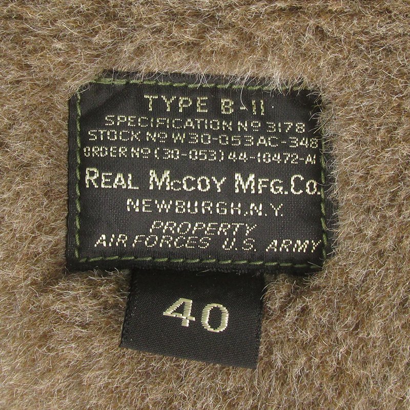 MWJ23079 REAL McCOY'S リアルマッコイズ B-11 フライトジャケット 40 美品_画像4
