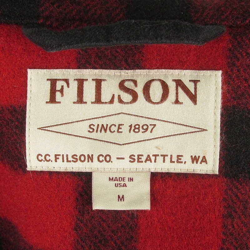 MFJ23173 FILSON フィルソン シングルマッキーノ クルーザージャケット USA製 M レッド×ブラック_画像4