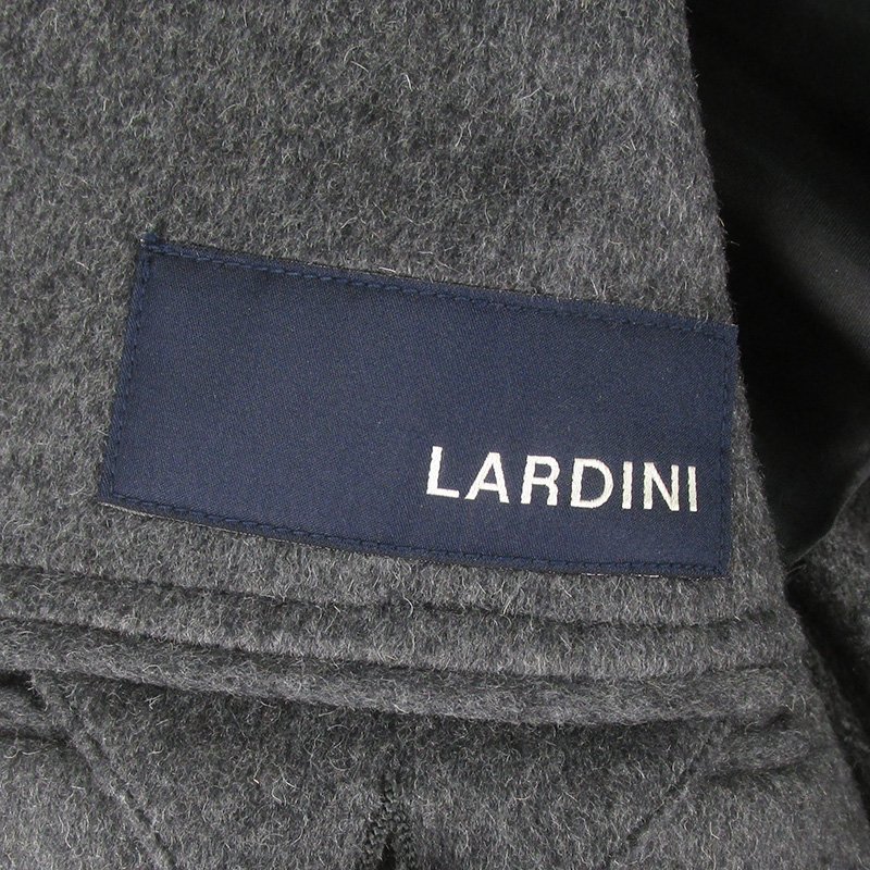 FJ23379 LARDINI ラルディーニ ウール メルトン チェスターコート ブートニエールあり 44 7REG 美品 グレー_画像4