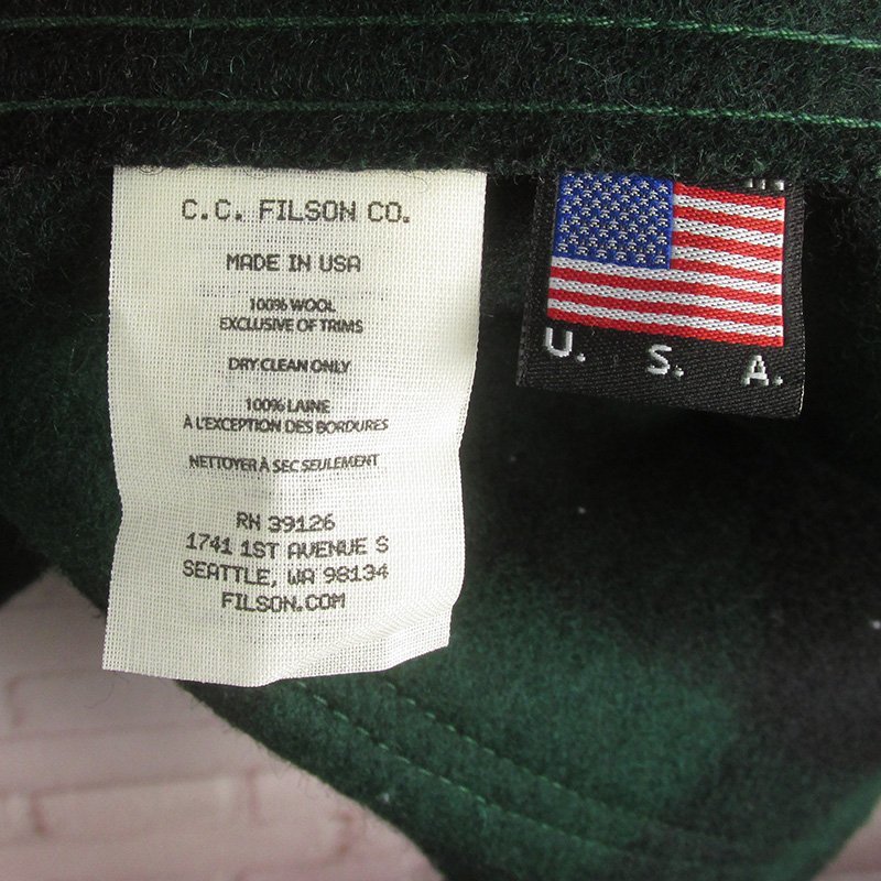 FJ23388 FILSON フィルソン シングルマッキーノ クルーザージャケット USA製 M グリーン×ブラック_画像5