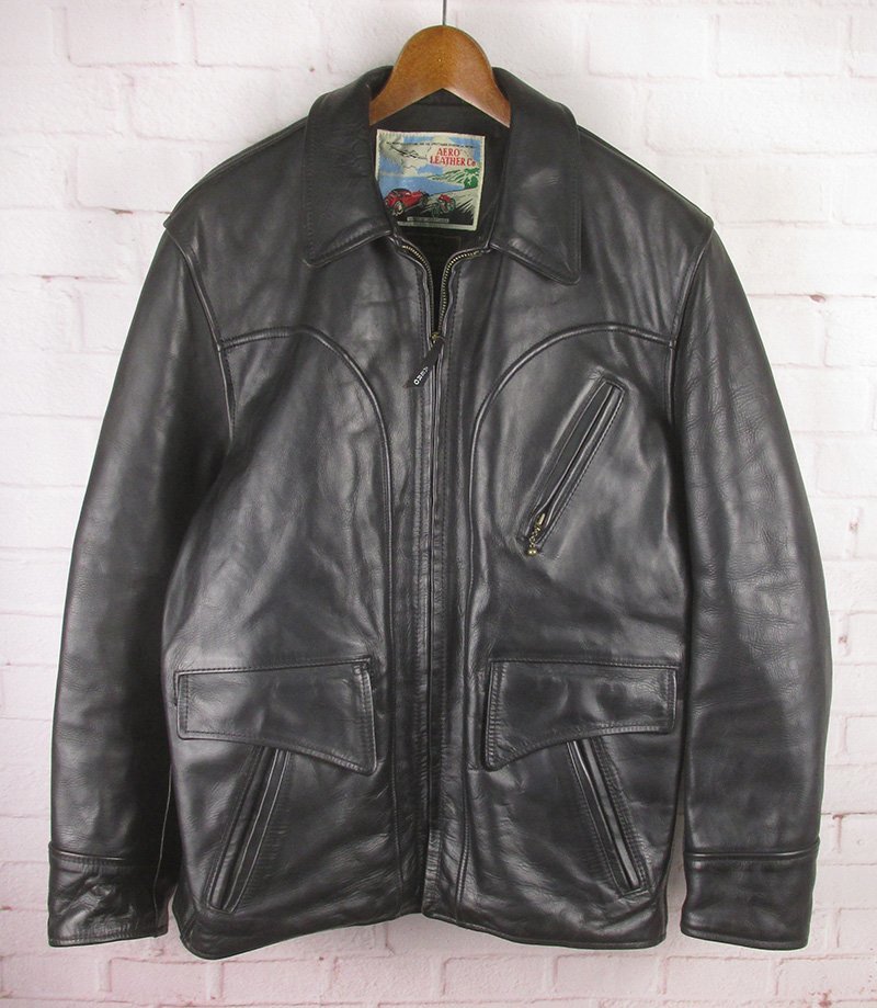 MFJ23418 AERO LEATHER aero leather Hercules Hercules Horse Hyde half coat leather jacket 40 black 