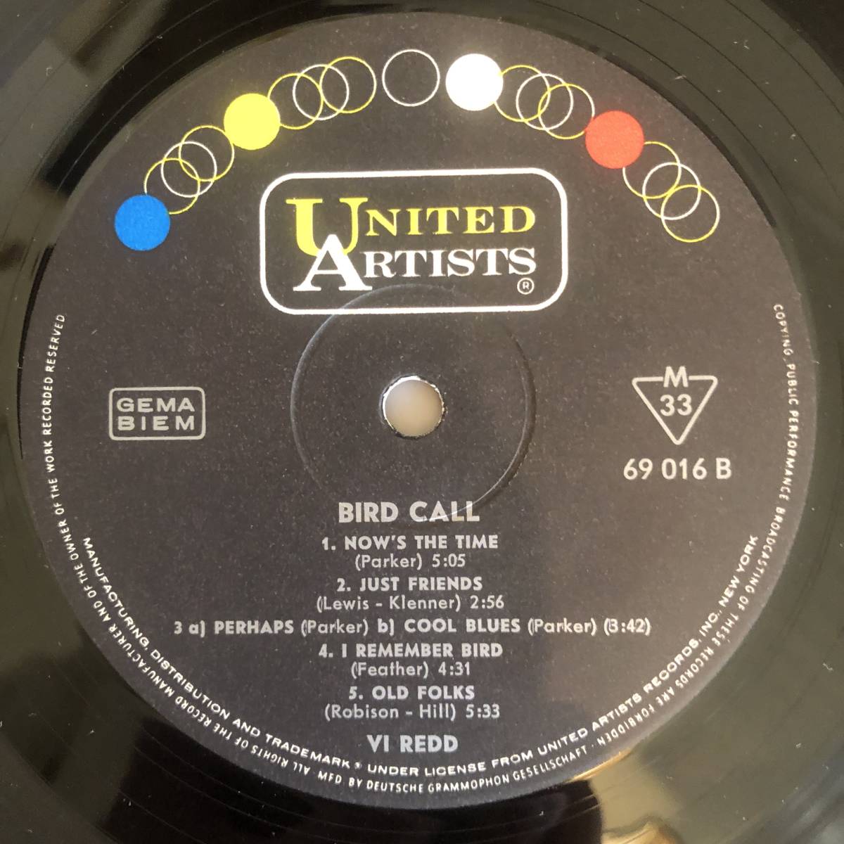 ドイツオリジナルプレス！内溝、超レア盤　VI REDD / BIRD CALL　独UNITED ARTISTS Orig _画像9