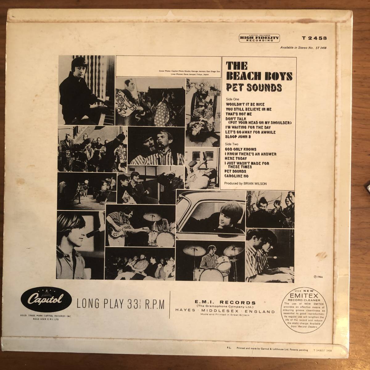 『閉店でロックレコード安値放出中』 UK Original 初回 Capitol T 2458 PET SOUNDS / The Beach Boys MAT: 1/1(GG・GR)_画像2
