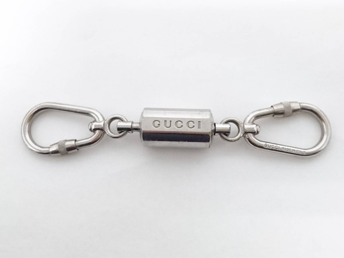 GUCCI グッチ カラビナ キーホルダー/チャーム/全長約12.2cm/キーリング/ダブルカラビナ/シルバーカラー/ファッション小物/06KO122306_画像1