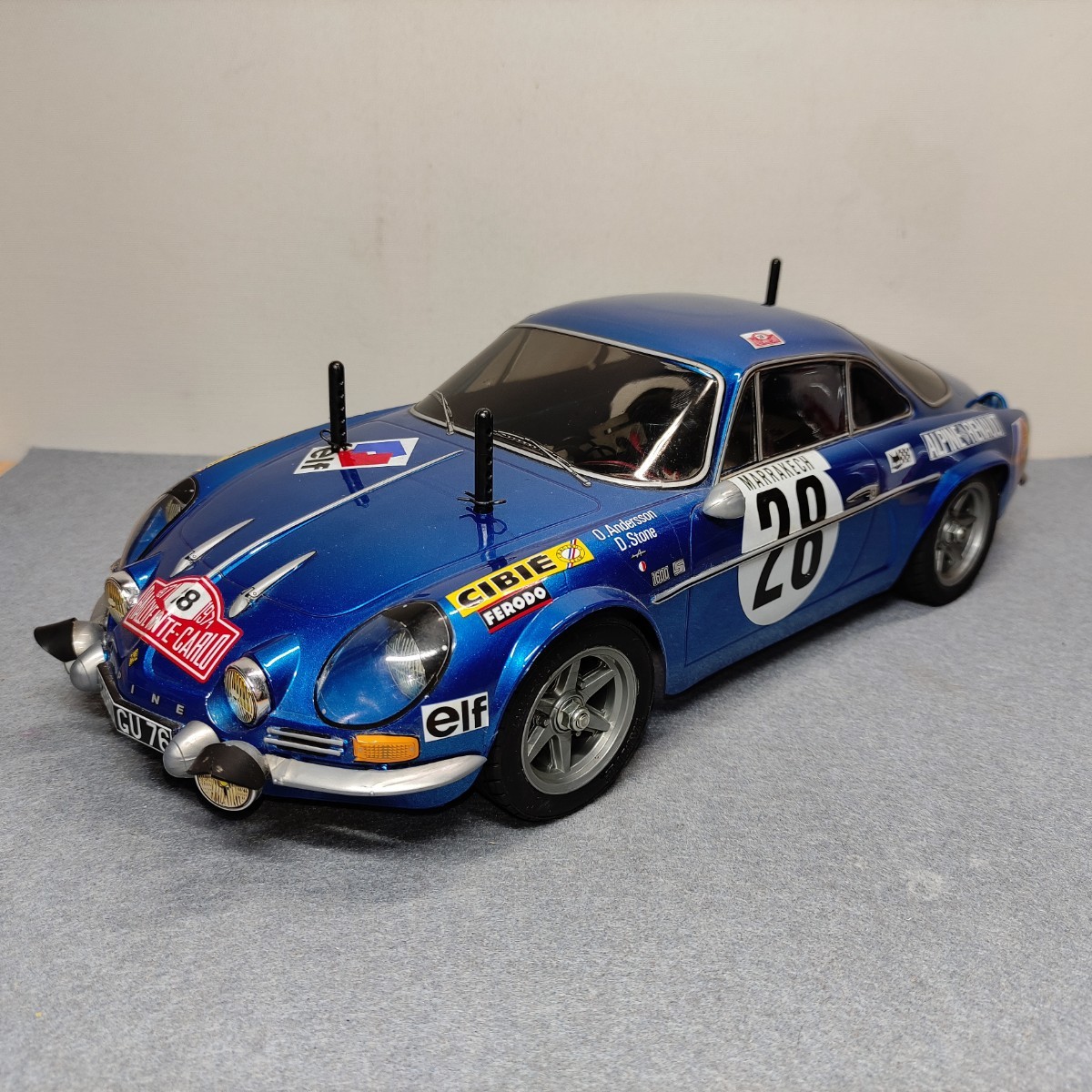 【動作未確認/現状品】 タミヤ 1/10 ラジコン ALPINE RENAULT A110 アルピーヌ M-02 シャーシ 送信機なし ボディーマウント破損_画像2