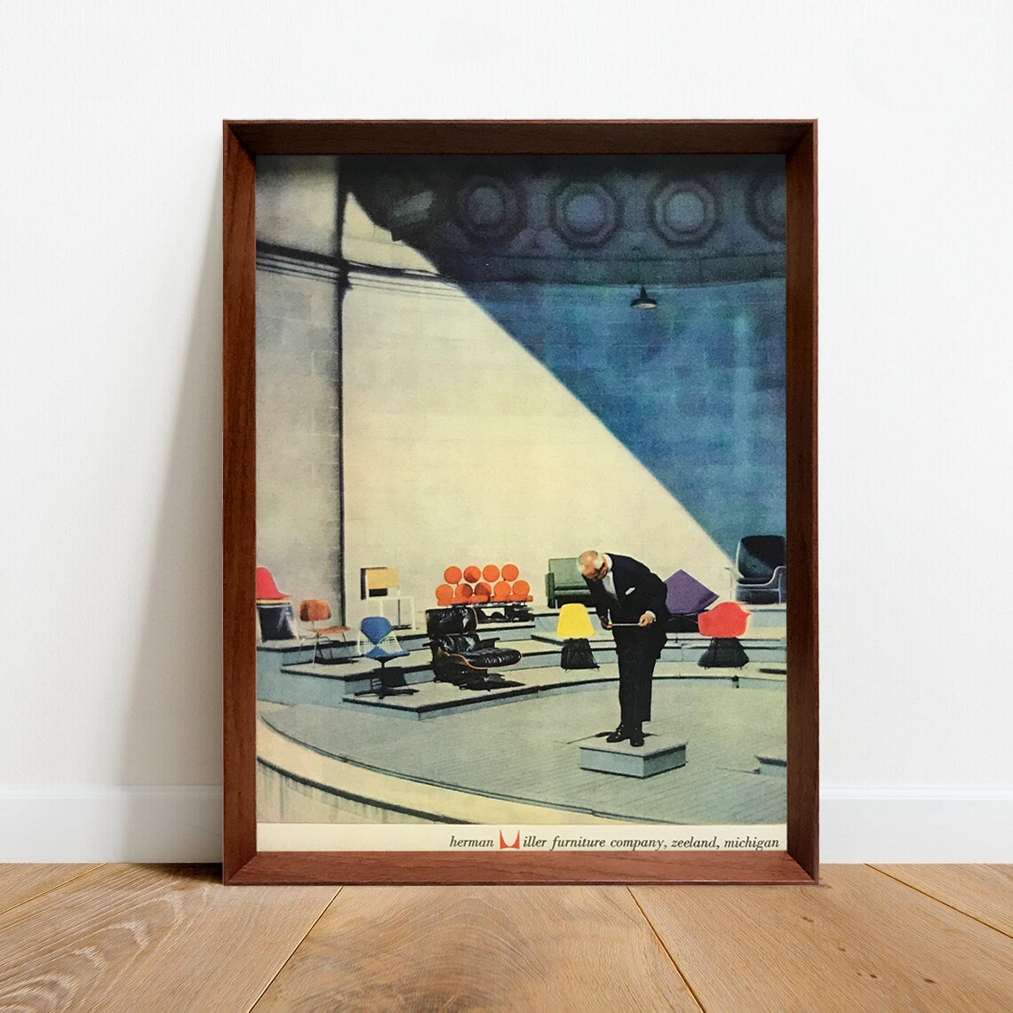 ハーマンミラー ミッドセンチュリー チェア 1950年代 アメリカ ヴィンテージ 広告 ポスター 【額付】_画像1