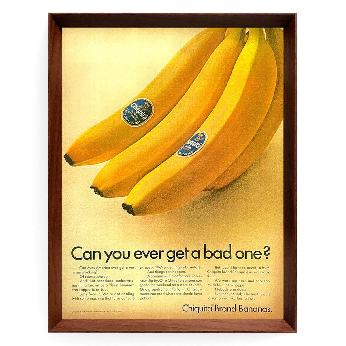 チキータ バナナ 広告 ポスター 1960年代 アメリカ ヴィンテージ 雑誌 【額付】