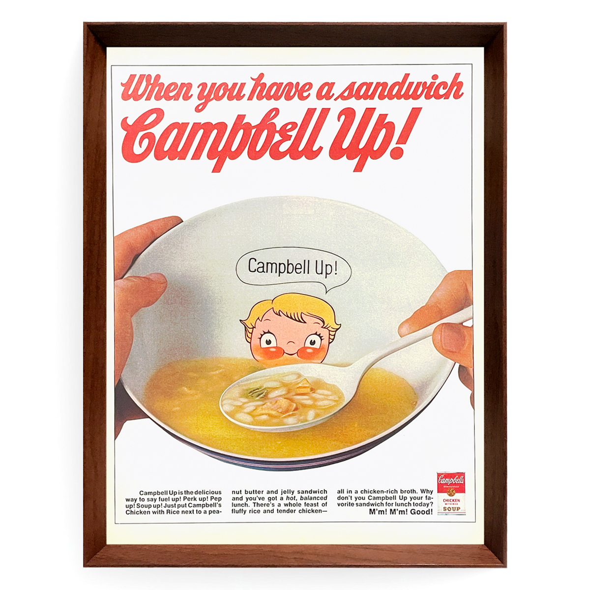 キャンベル スープ UP 広告 ポスター 1960年代 アメリカ ヴィンテージ 【額付】