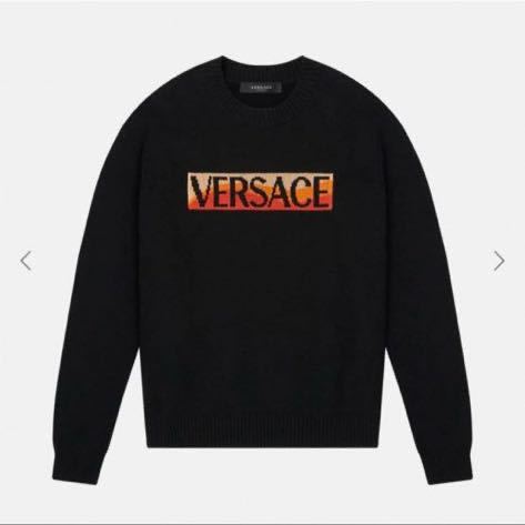 VERSACE ブランドロゴ入り セーター ブラック 48 男性用 VERSACE ブランドロゴ入り セーター ブラック 48 男性用