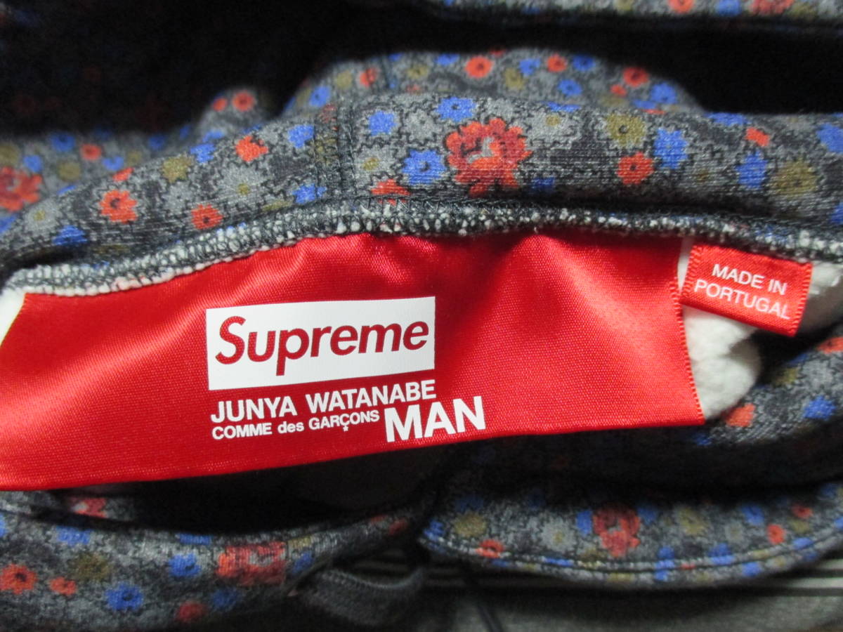 【1回着用・送料700円】Supreme × JUNYA WATANABE Hooded Sweatshirt #B BLACK FLOWERS L シュプリーム ジュンヤ ギャルソン フラワー_画像5
